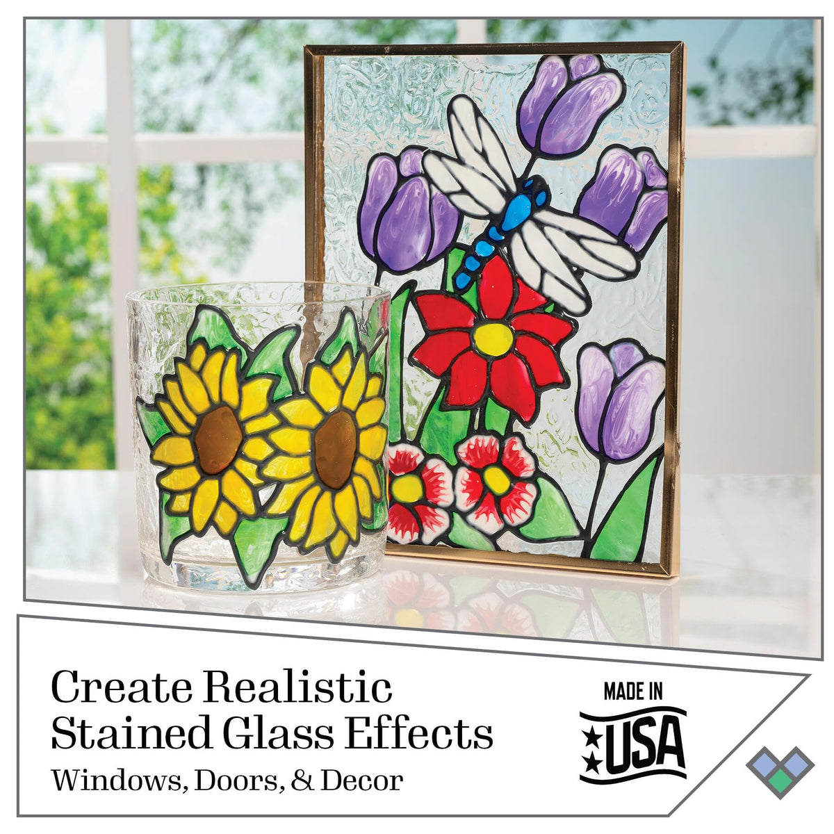 Plaid Gallery Glass Window Color Beginner Set (2-Ounce), GG8SET (8-Pack)