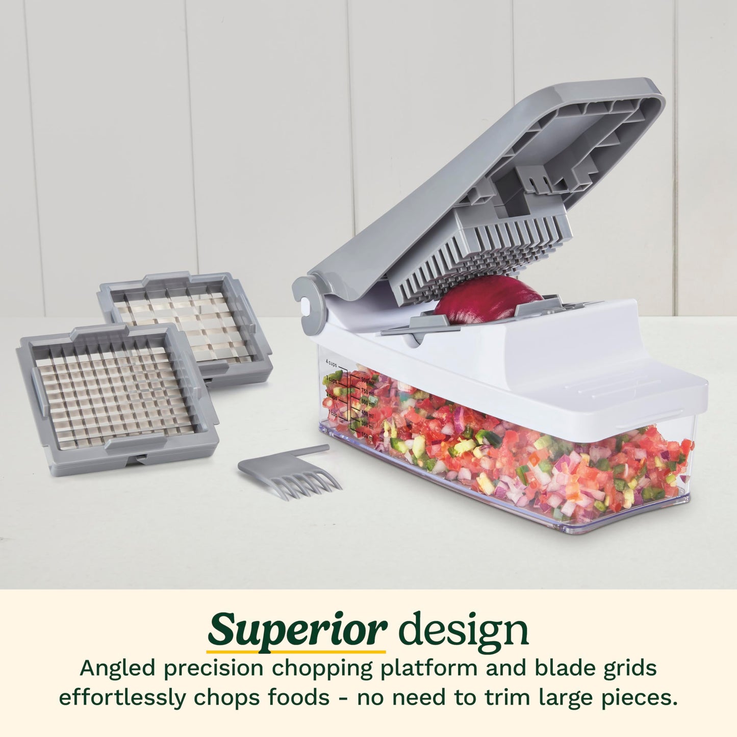 Cuisinart PrepExpress® Vegetable & Fruit Box Dicer/Chopper with Small & Large Blade Grids for Quick & Easy Food Preparation, Comes with a 4-Cup Collection Container (CTG-00-VFCC) - Available at All In One Marketplace Canada