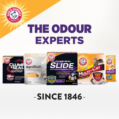 Arm & Hammer Slide Clumping Cat Litter, Multi-Cat Clay, Effortless Clean, 7-Day Odour Control, Dust-Free, Low-Tracking, Rock-Hard Clumps, Baking Soda Power, 6.4 kg