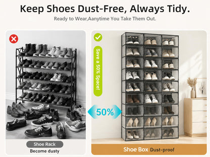 Kuject X-Large Shoe Boxes Organizers Fit US Women Size 12 / Men Size 11