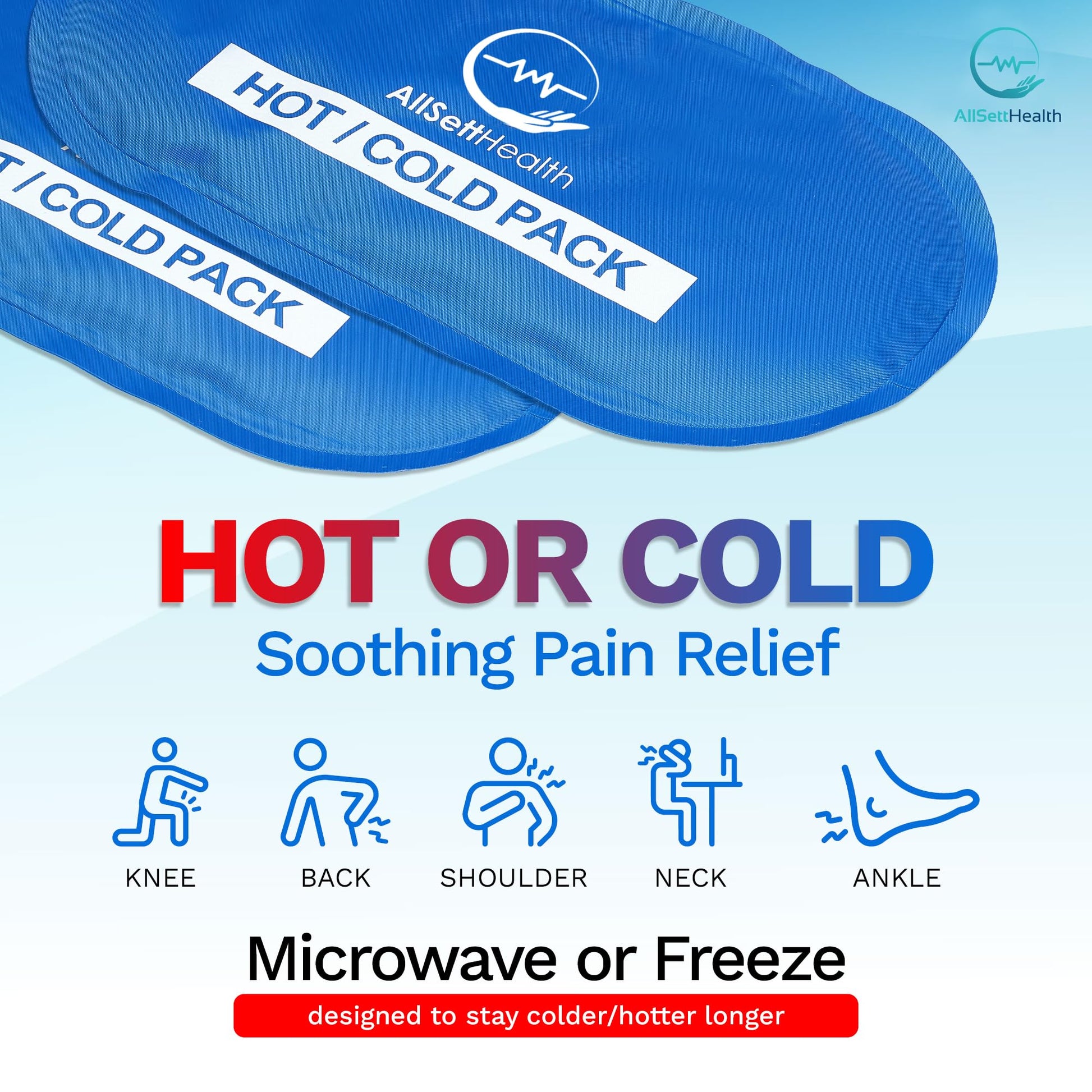 Reusable Cold Gel Ice Packs for Injuries | 4 Pack Cold Compress Gel Ice Pack for Knee, Neck, Hip, Shoulder & Back Pain - Available at All In One Marketplace Canada