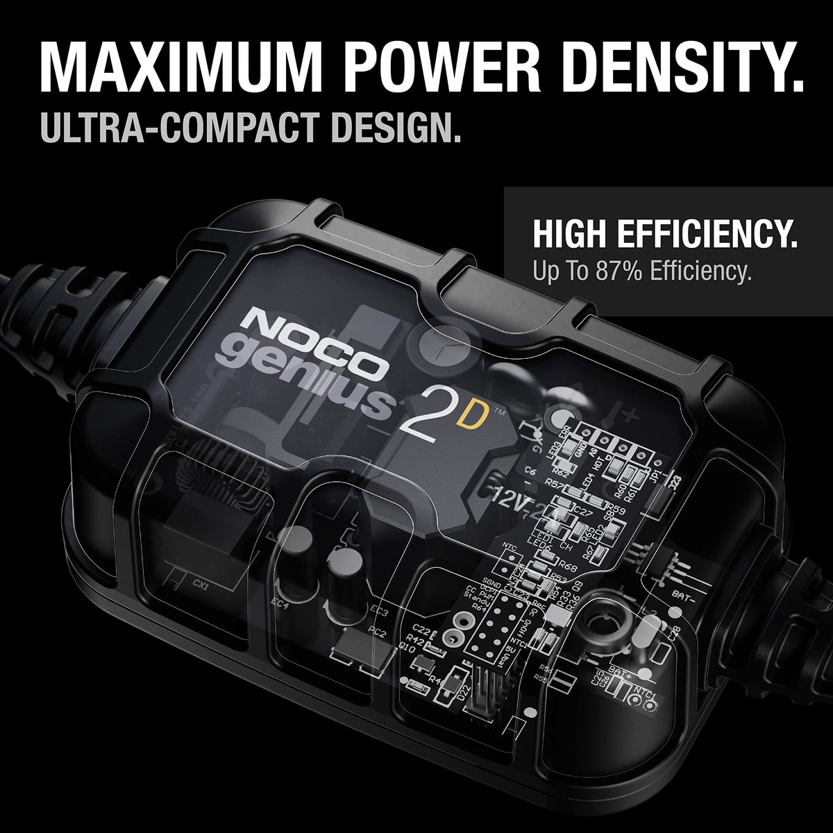 NOCO GENIUS2D 2A 12V Onboard Battery Charger, Trickle Charger & Maintainer
