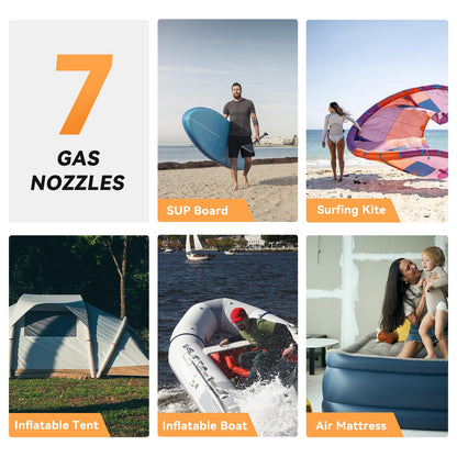 dwndpump Electric Paddle Board Pump, Rechargeable 20PSI SUP Pump, Dual-Stage Inflation and Deflation, Portable Electric Air Pump for Kayaks, Wind Wings, SUPs(Green) - Available at All In One Marketplace Canada