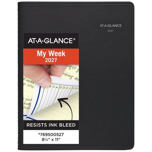 AT-A-GLANCE 2027 Appointment Book Planner, Weekly & Monthly, 13-Month Jan-Jan, 8.25" x 11", QuickNotes, Black (769500527)