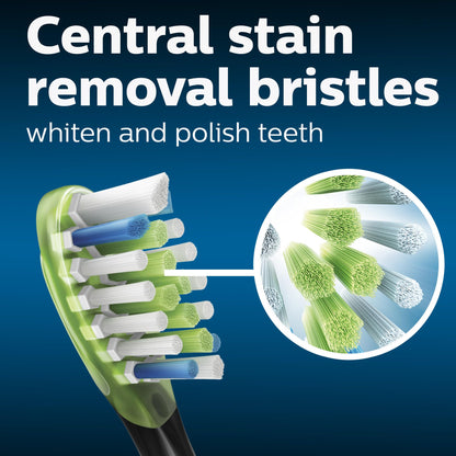Philips Sonicare W3 Whitening Brush Heads, 2-Pack, 6 Month Supply, Black PHILIPS