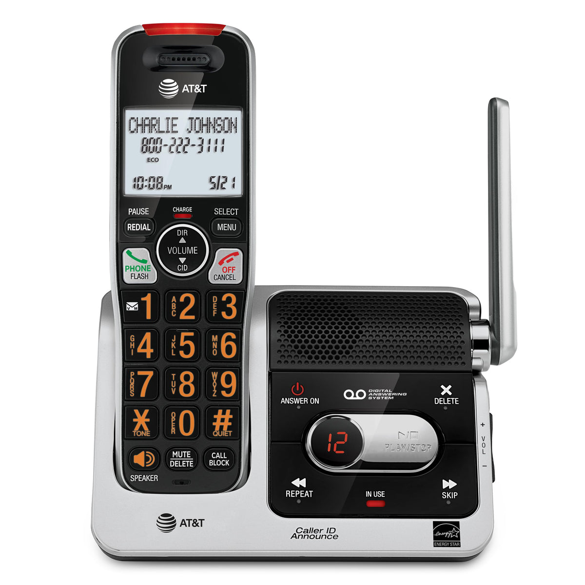 AT&T BL102 DECT 6.0 Cordless Phone for Home with Answering Machine, Call Blocking, Caller ID Announcer, Audio Assist, Intercom, and Unsurpassed Range, (Canadian Version)