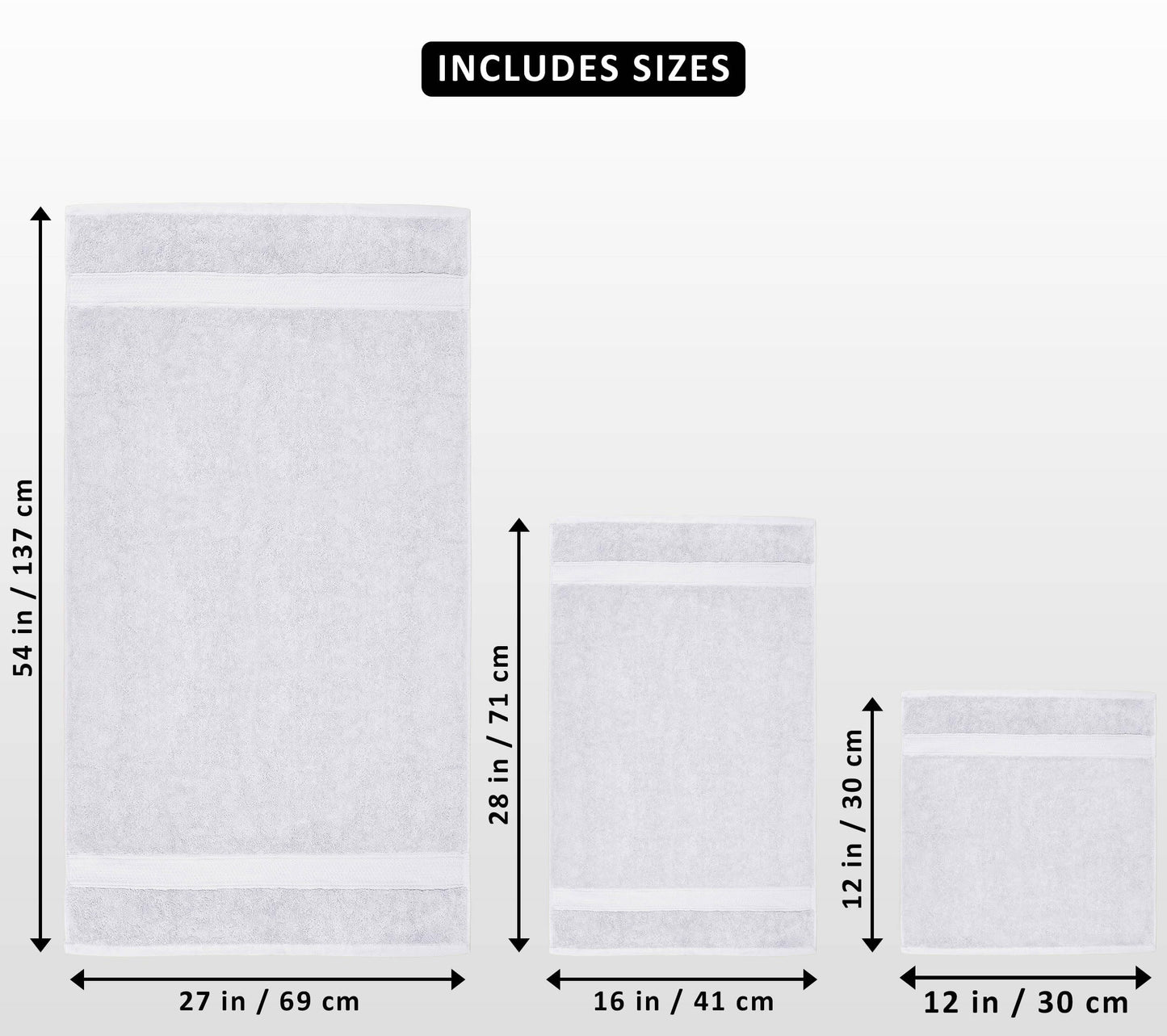 Utopia Towels 8 Piece Premium Towel Set, 2 Bath, 2 Hand, and 4 Wash Cloths, 600 GSM 100% Ring Spun Cotton Highly Absorbent Towels for Bathroom, Gym, Hotel, and Spa, White
