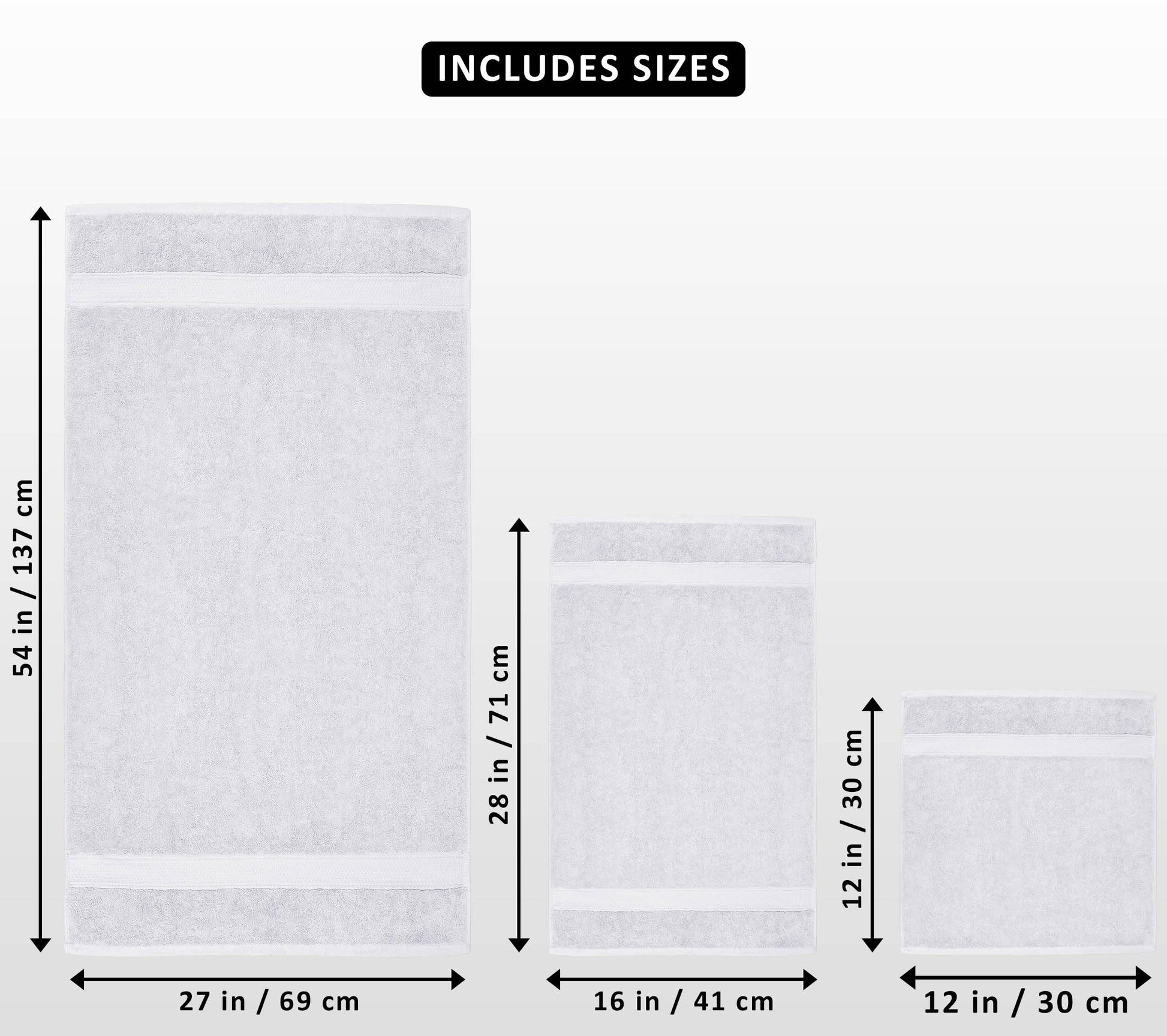 Utopia Towels 8 Piece Premium Towel Set, 2 Bath, 2 Hand, and 4 Wash Cloths, 600 GSM 100% Ring Spun Cotton Highly Absorbent Towels for Bathroom, Gym, Hotel, and Spa, White