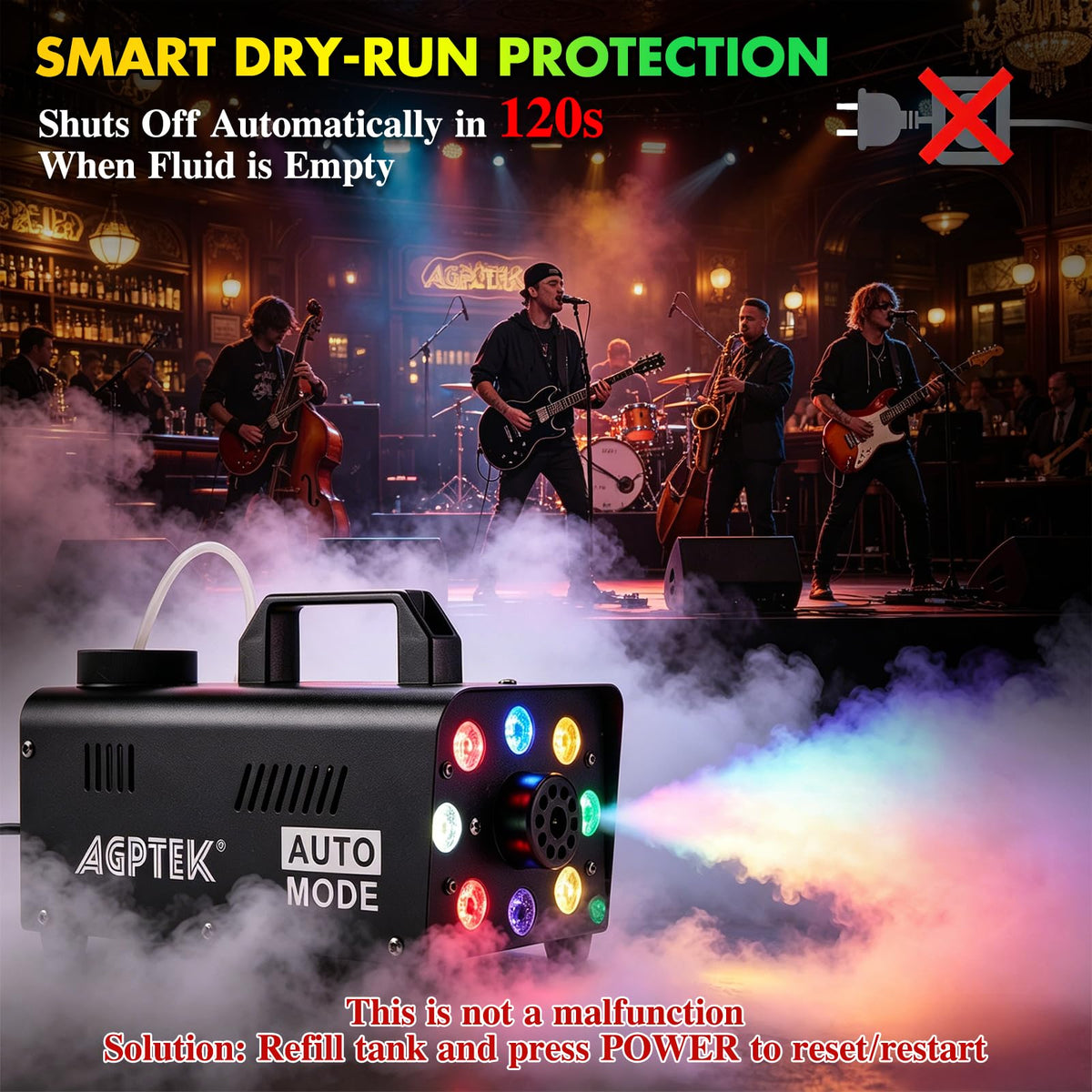 AGPtEK Fog Machine, 500W Smoke Machine with Remote Control, LED Light 🍁 All In One Marketplace Canada