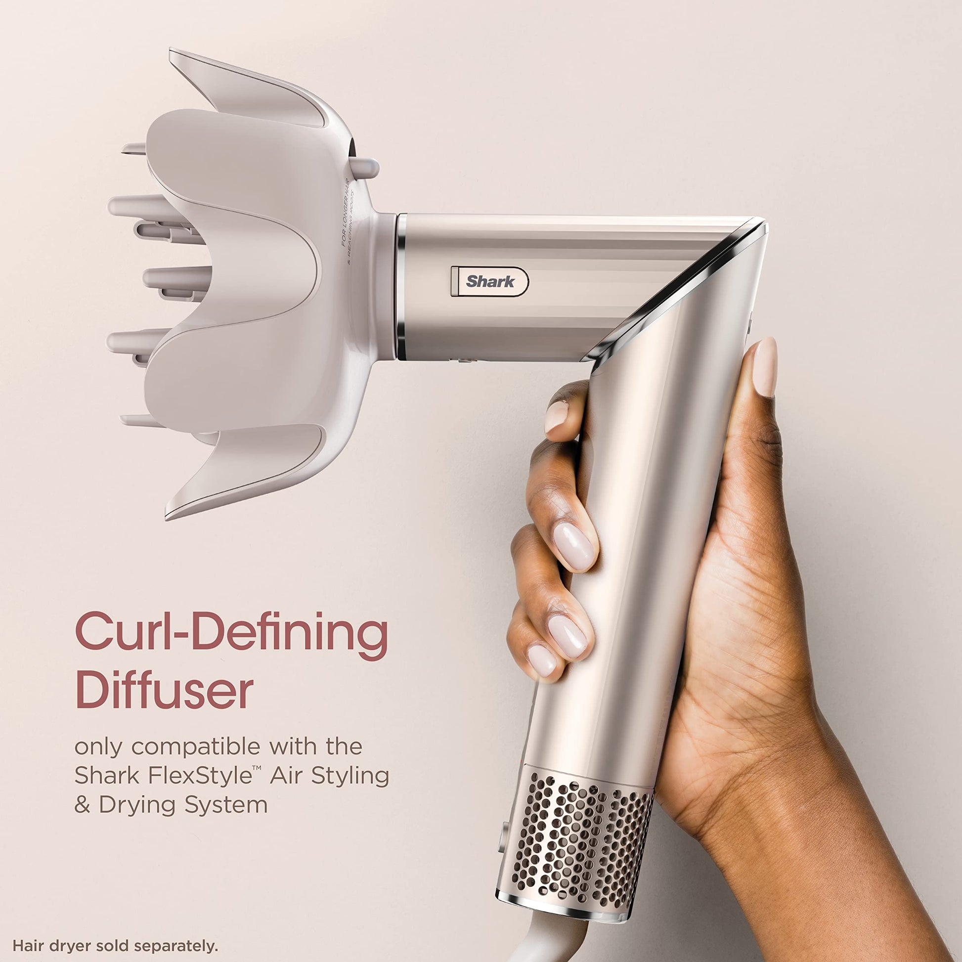 Shark FlexStyle Curl-Defining Diffuser (XSKHD4DA), Hair Drying & Styling Attachment, Blow Dryer Attachment, use with HD430C (FlexStyle) | Stone Shark