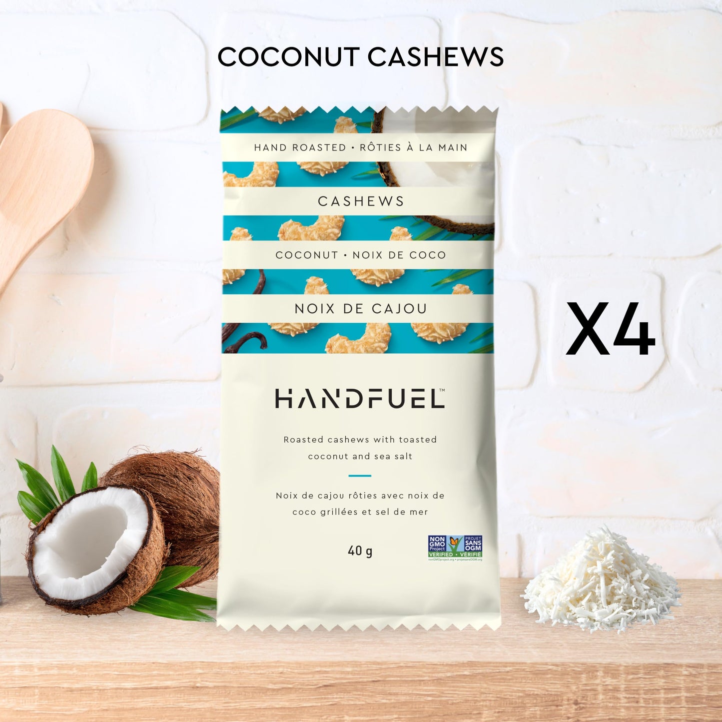 Handfuel 12 Pack Variety Flavoured Cashews, 4 Flavours - 3 x 40g of Each handfuel