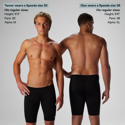 Speedo Men's Swimsuit Endurance+ Solid USA Adult Athletic Swim Jammers - Speedo Black, Size 32 Speedo