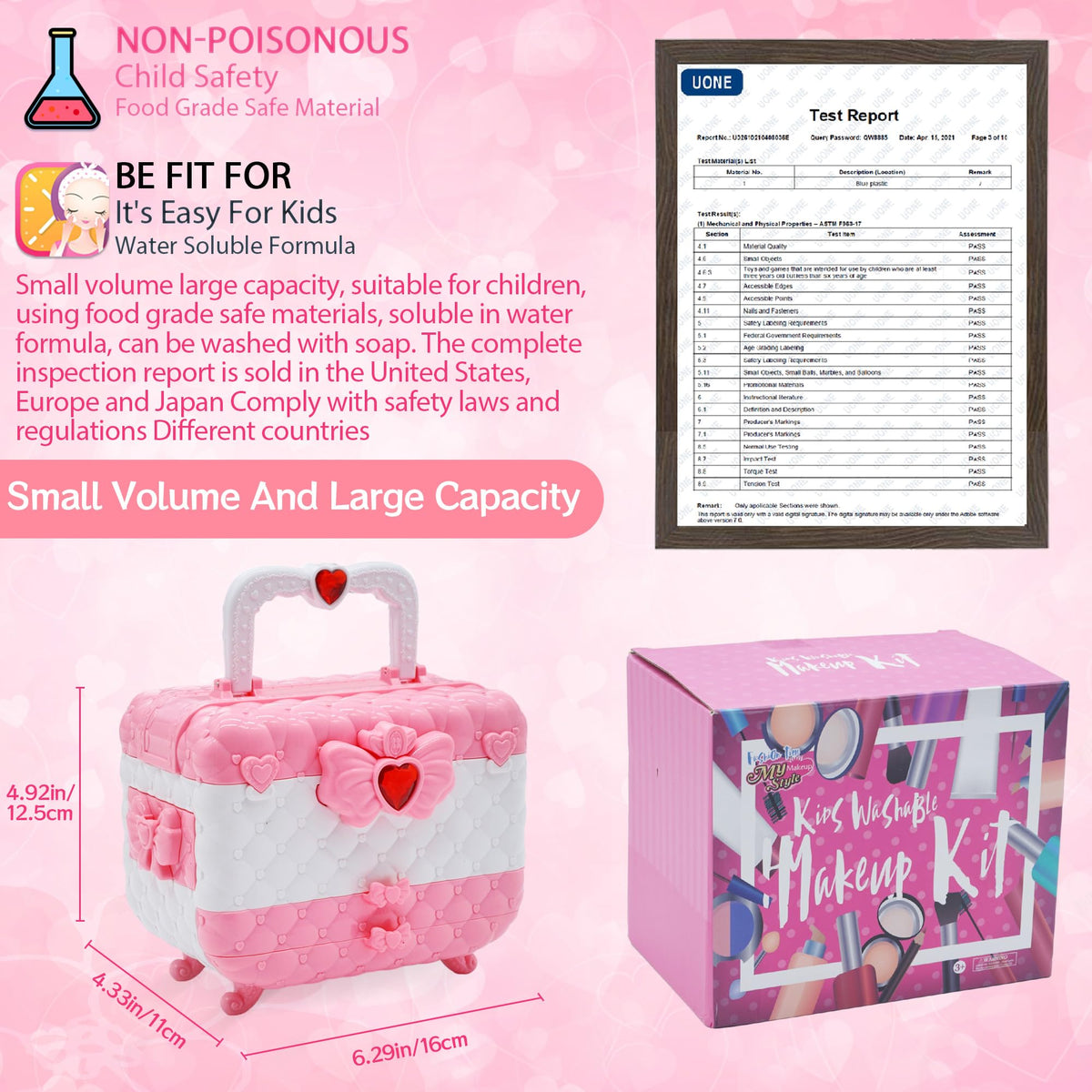 Kids Makeup Kit for Girl - Little Girls Makeup Set, Girls Makeup Kit for Kids, Pretend Play Makeup Vanities for Toddlers Children Princess, Christmas Birthday Gifts Toddler Toys Age 3 4 5 6 7 8 9 10 🍁 All In One Marketplace Canada
