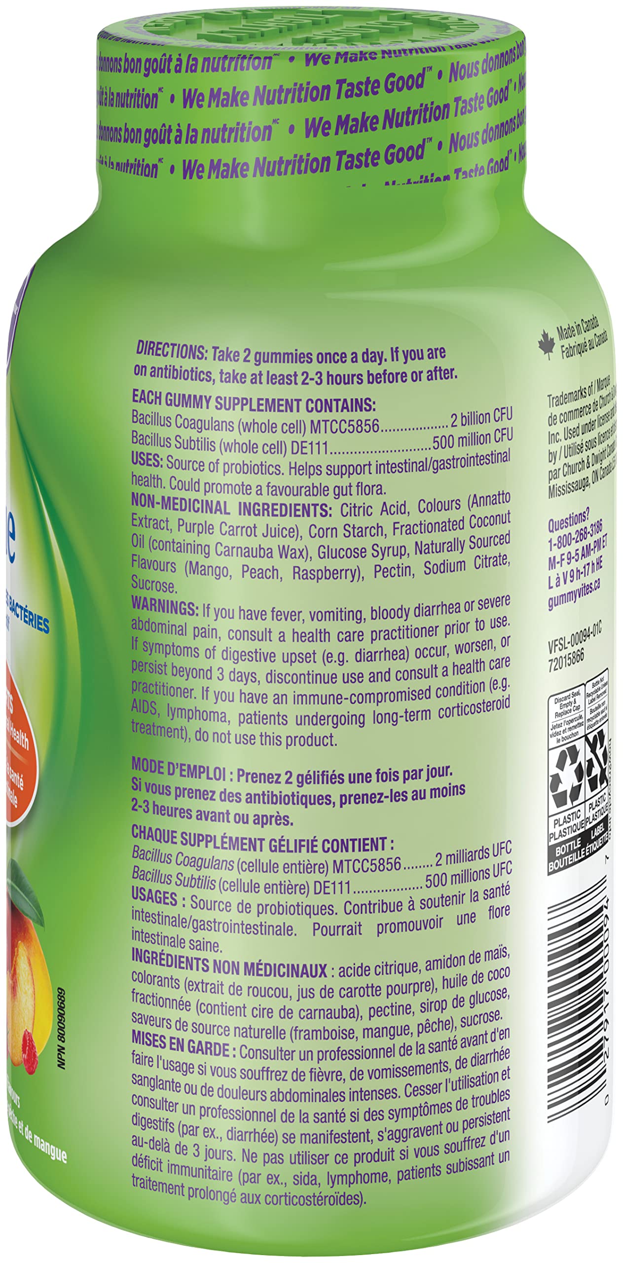 Vitafusion Probiotic Gummies - Provides Good Bacteria to the Digestive Tract, 5 Billion Active Cells, 2 Probiotic Strains, Supports Gastrointestinal Health, 35-Day Supply - 70 Count Vitafusion store