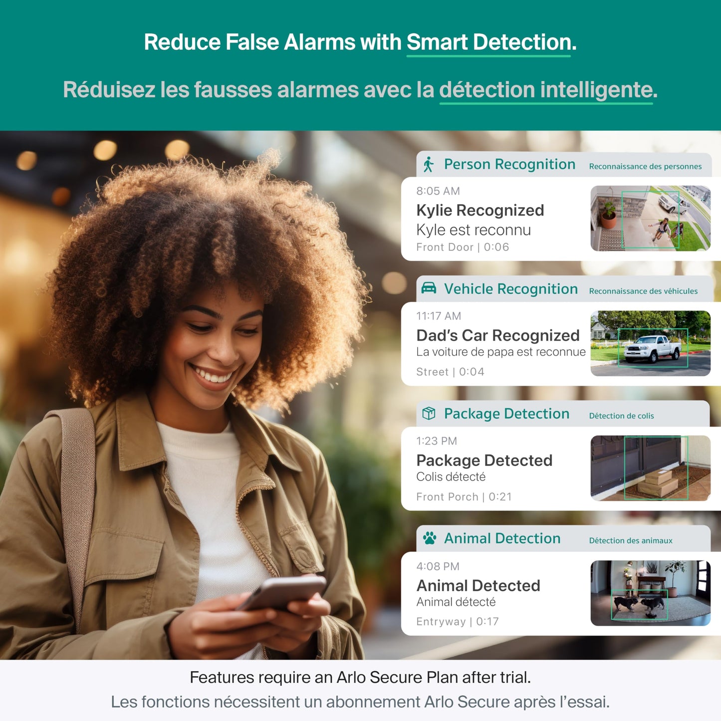 Arlo Essential Security Camera 2K (3rd Gen, 2025 Release) - Wireless Outdoor Camera, Battery Power, Person Recognition, Package Detection, Animated Preview, 1-Month Trial of Secure Plan, 2 Cam, White
