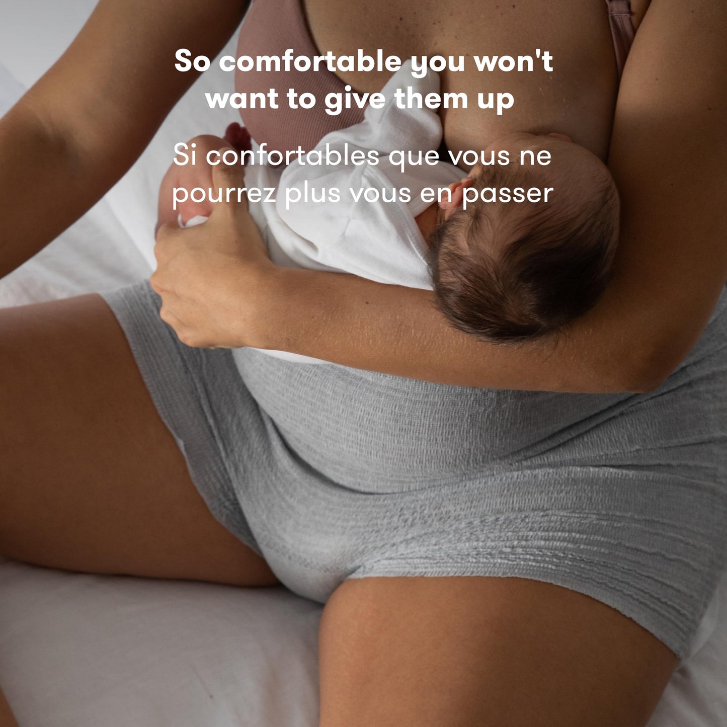 Frida Mom Women's Postpartum Underwear, Disposable Boyshort Underwear, Seamless with Stretchy Support, Postpartum Essentials, Size Petite (Waist 58–86 cm Stretched), 8 Count, Feminine Care, Grey 🍁 All In One Marketplace Canada