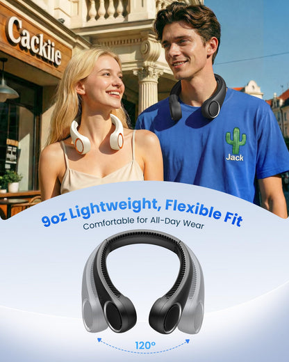 Gaiatop Portable Neck Fan Rechargeable, Hands-Free 360° Cooling, 23.5hrs Runtime, Battery Powered Personal Fan Ventilateur de Cou, Summer Outdoor Travel Essentials, Birthday Gifts for Women Men Dad - Available at All In One Marketplace Canada