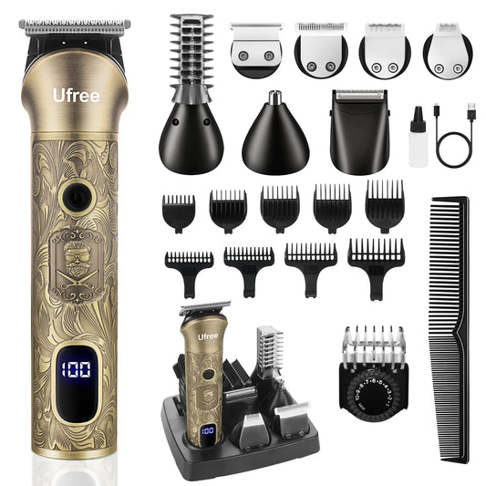 Ufree Beard Trimmer for Men, Electric Razor Shaver, Cordless Hair Clipper Shaving Kit for Mustache Body Nose Ear Hair Facial, Adjustable Beard Grooming Kit Birthday Gifts for Men - Available at All In One Marketplace Canada
