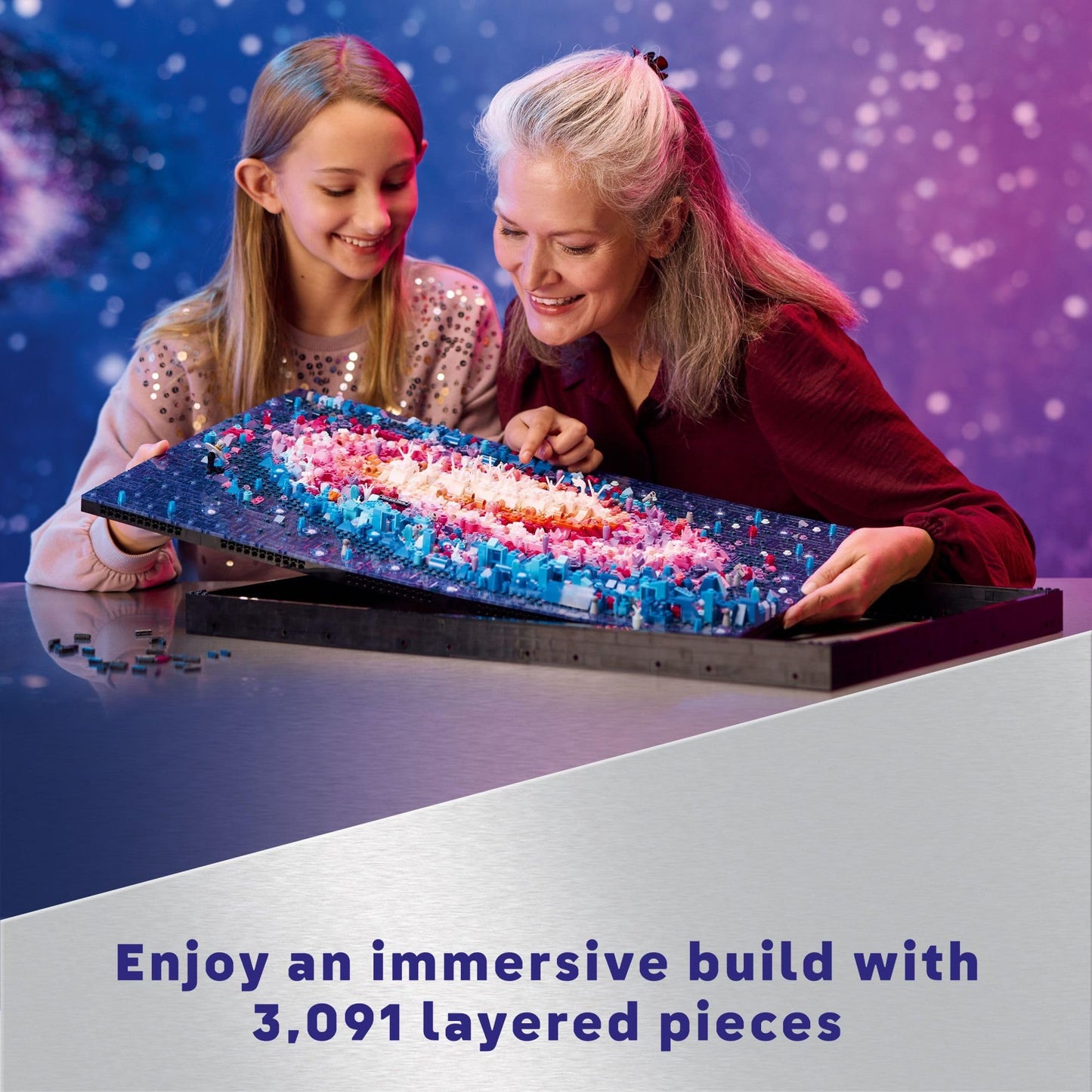 LEGO Art The Milky Way Galaxy Wall Art Décor, Space and Astronomy Gift, Building Set for Adults, Creative Activity for Art and Design Lovers, Home Décor Ideas for Living Room, 31212 LEGO