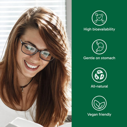 Organika Canadian-Made Absolute Iron - Iron Bisglycinate- High Availability, Gentle on Stomach, Boost Iron Levels- Beneficial for Women and Vegetarians- 120vcaps - Available at All In One Marketplace Canada