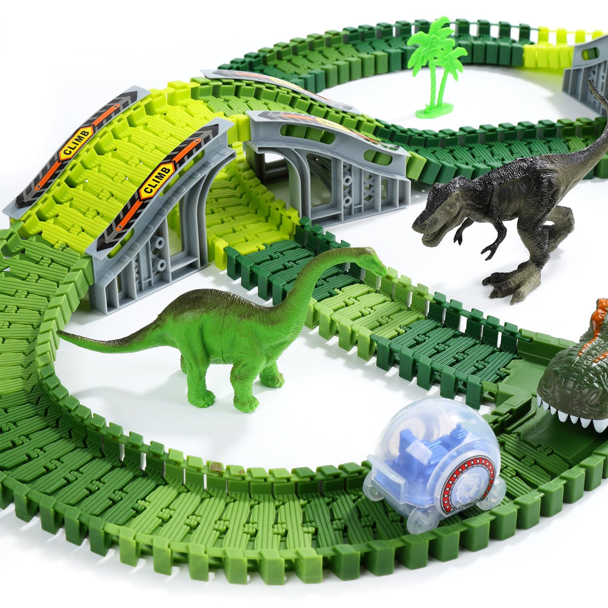 EagleStone Dinosaur Race Track Set for Kids – 233 PCS Flexible Race Tracks 🍁 All In One Marketplace Canada