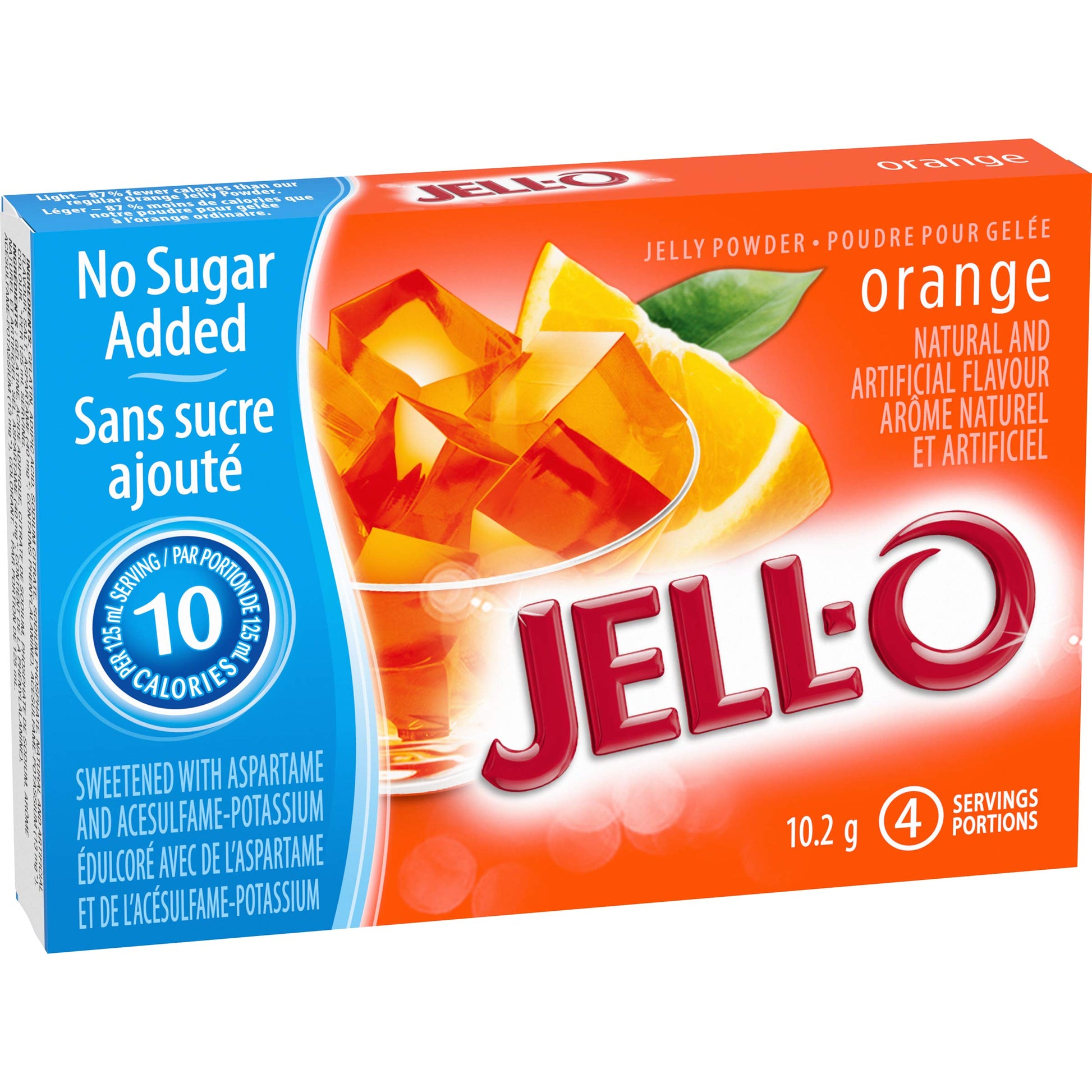 Jell-O Zero Sugar Orange Gelatin Mix, 18-Pack