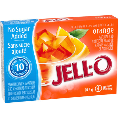 Jell-O Zero Sugar Orange Gelatin Mix, 18-Pack