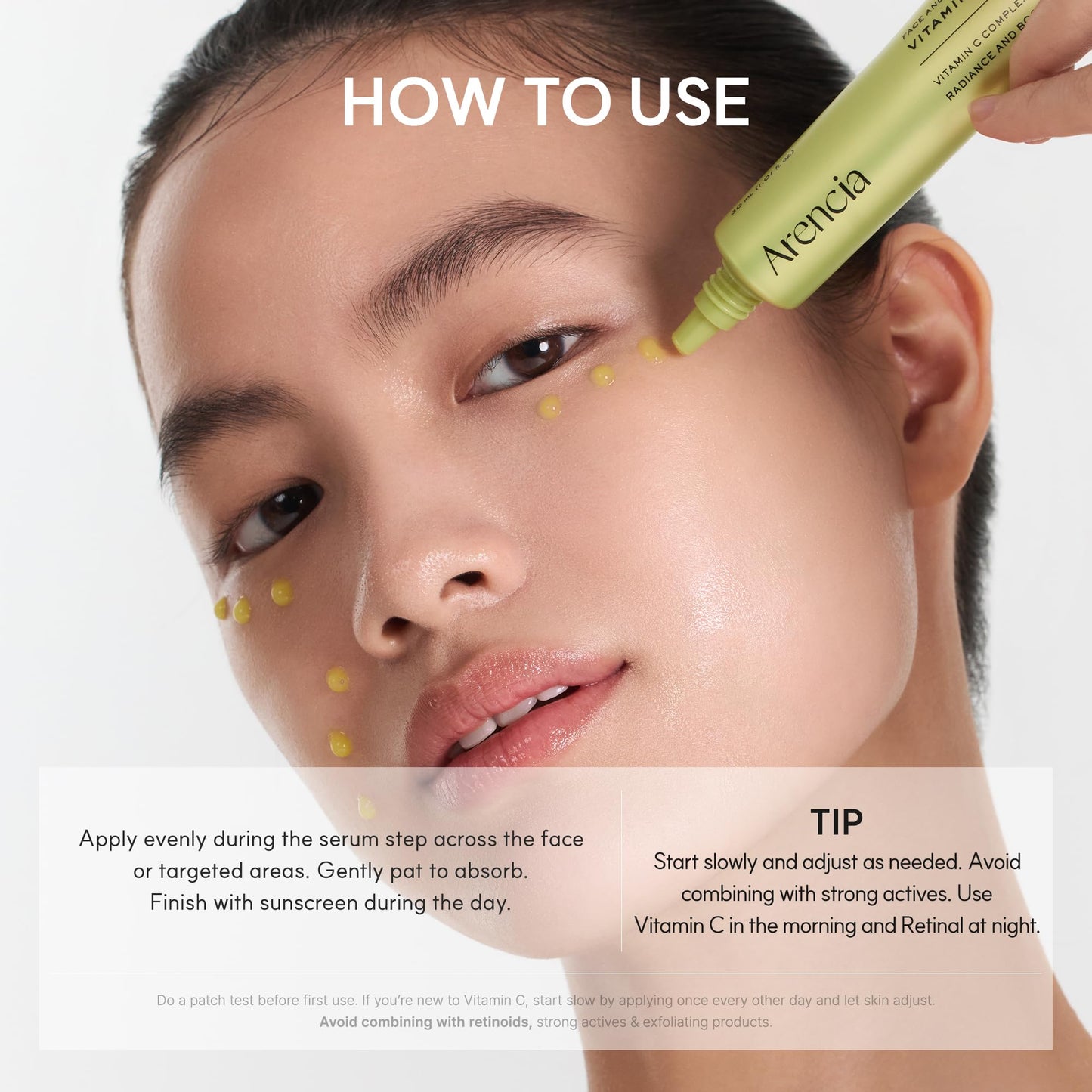 Arencia Vitamin C Booster Shot Serum with Glutathione, Niacinamide and Vitamin E for Dark Spot Care, Fine Lines & Wrinkles, Glass Skin, Korean Skincare 30ml