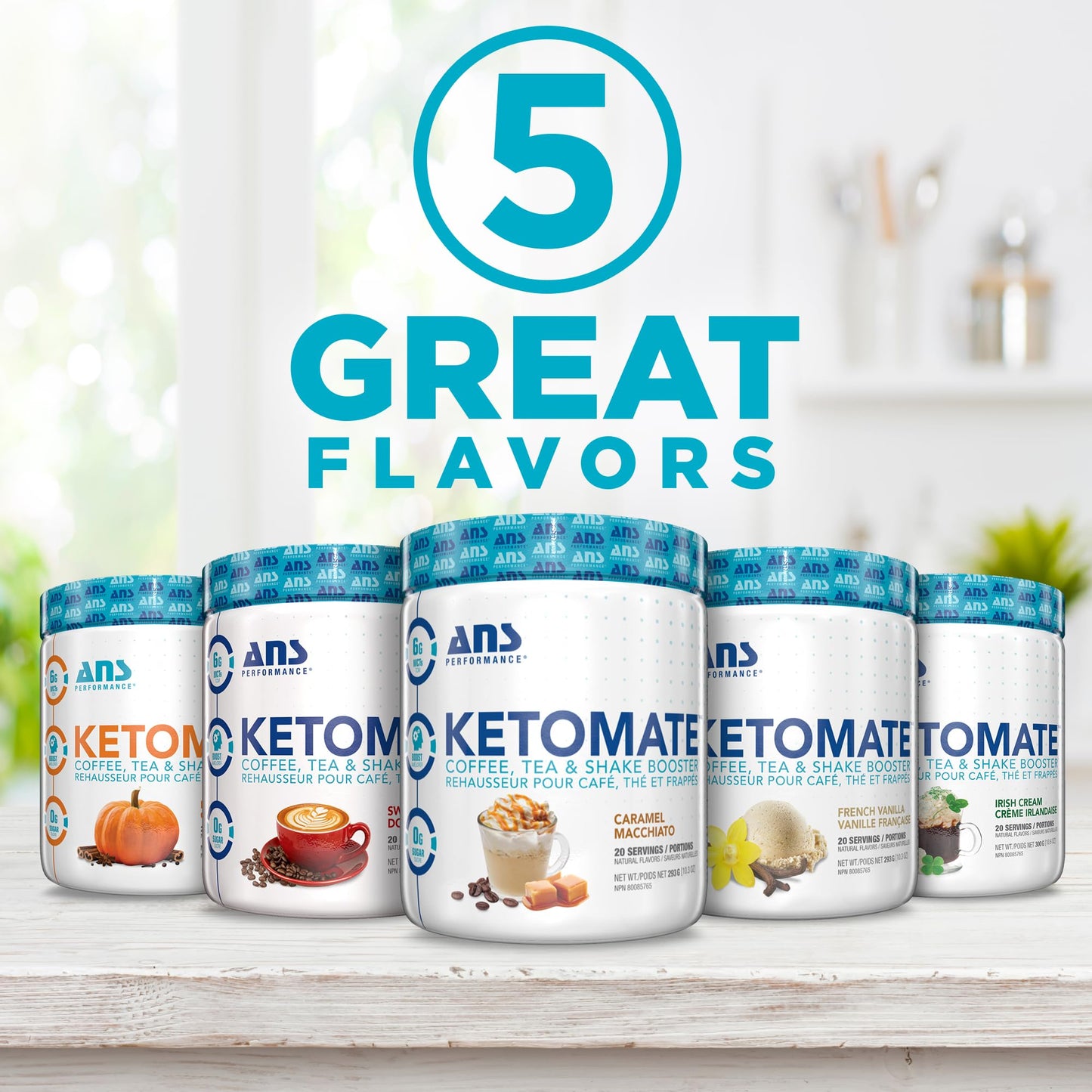 ANS Performance Ketomate Coffee Creamer with MCT Oil Powder – Caramel Macchiato, Sugar-Free, Keto-Friendly Beverage Mix, 20 Servings (293g / 10.3 oz)