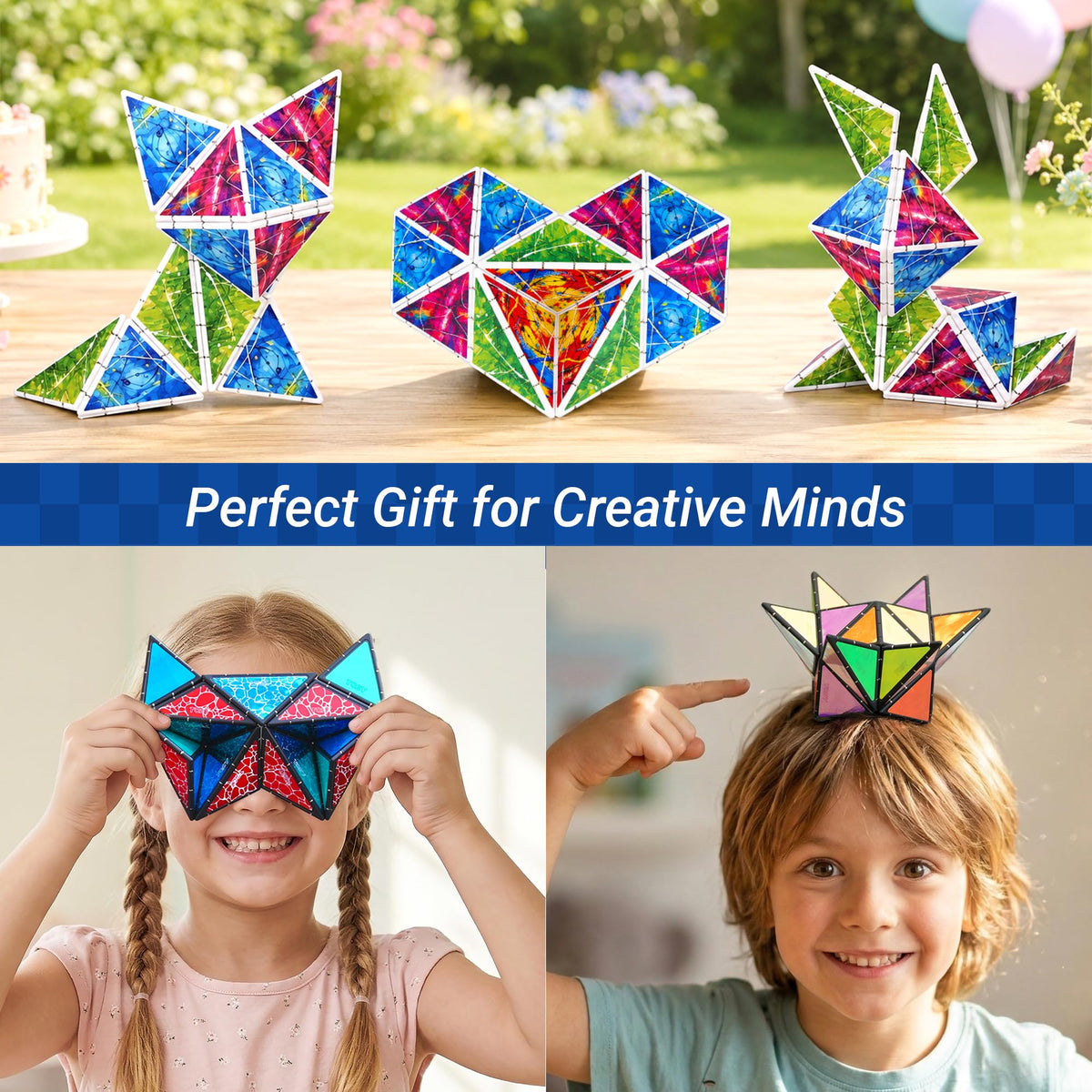 TOSY Magnet Pyramid Glow - 1 Cube Transforms into 1 Billion Shapes, 12 Pieces, 243 Rare Earth Magnets, Glowing, Christmas Stocking Stuffers Gift for Kids, Creative Puzzle STEM/STEAM Toy, 4-Pack 🍁 All In One Marketplace Canada