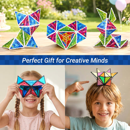 TOSY Magnet Pyramid Glow - 1 Cube Transforms into 1 Billion Shapes, 12 Pieces, 243 Rare Earth Magnets, Glowing, Christmas Stocking Stuffers Gift for Kids, Creative Puzzle STEM/STEAM Toy, 4-Pack 🍁 All In One Marketplace Canada