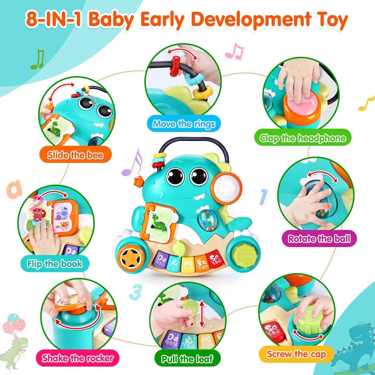 Baby Piano Toys 6-12 Months, Dinosaur Piano Keyboard Infant Toys 🍁 All In One Marketplace Canada