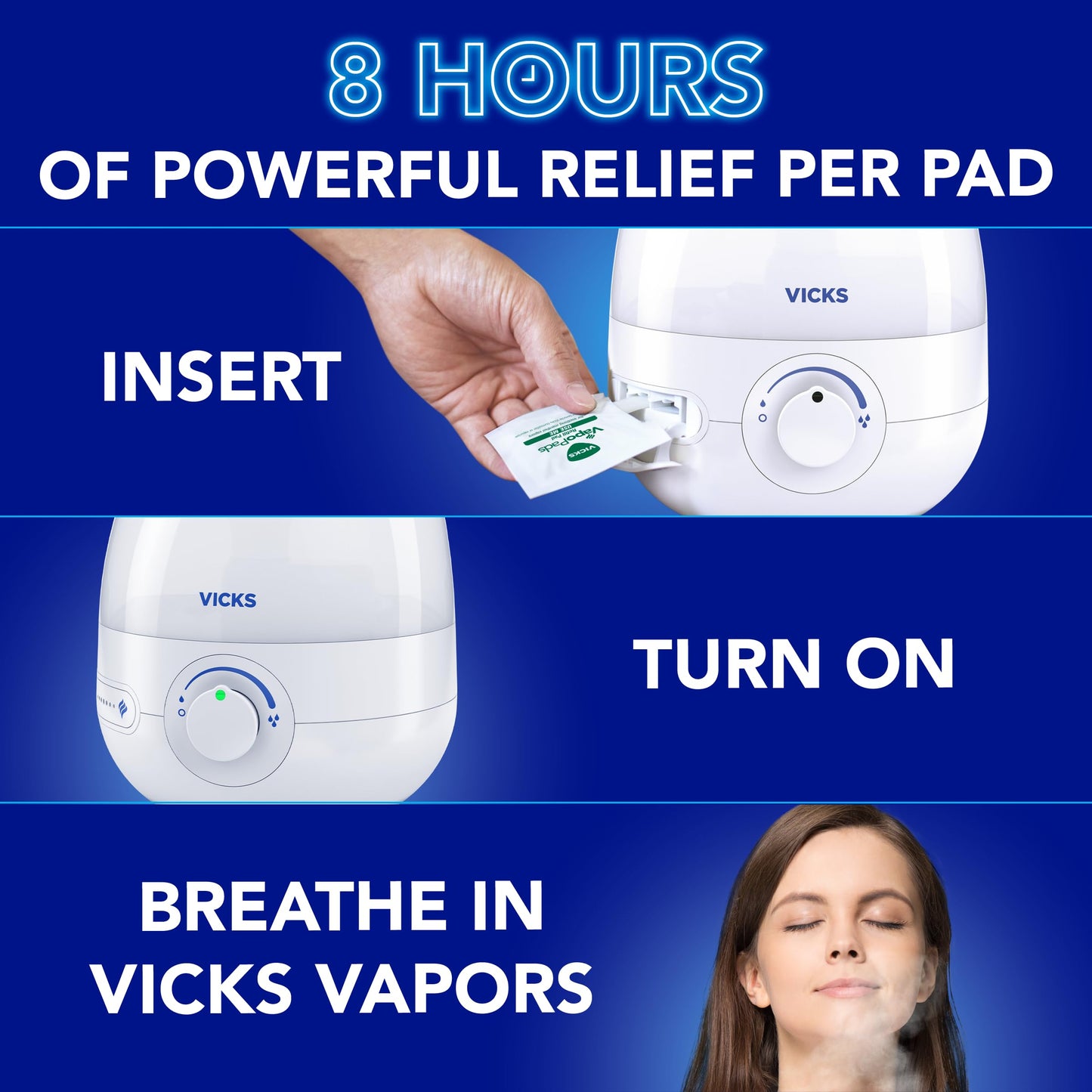 Vicks VapoPads Original Menthol Scent 20 Pad Refill Pack, White, 20 Count Vicks