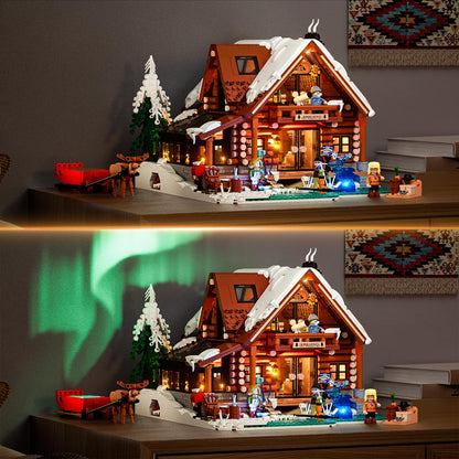 LUMIBRICKS Aurora-Cabin Christmas Lighting-Building-Bricks Set - 2425 Pcs Retro House Winter Lodge LED Light Construction Building Christmas Village Model Set for Adults and Families 🍁 All In One Marketplace Canada