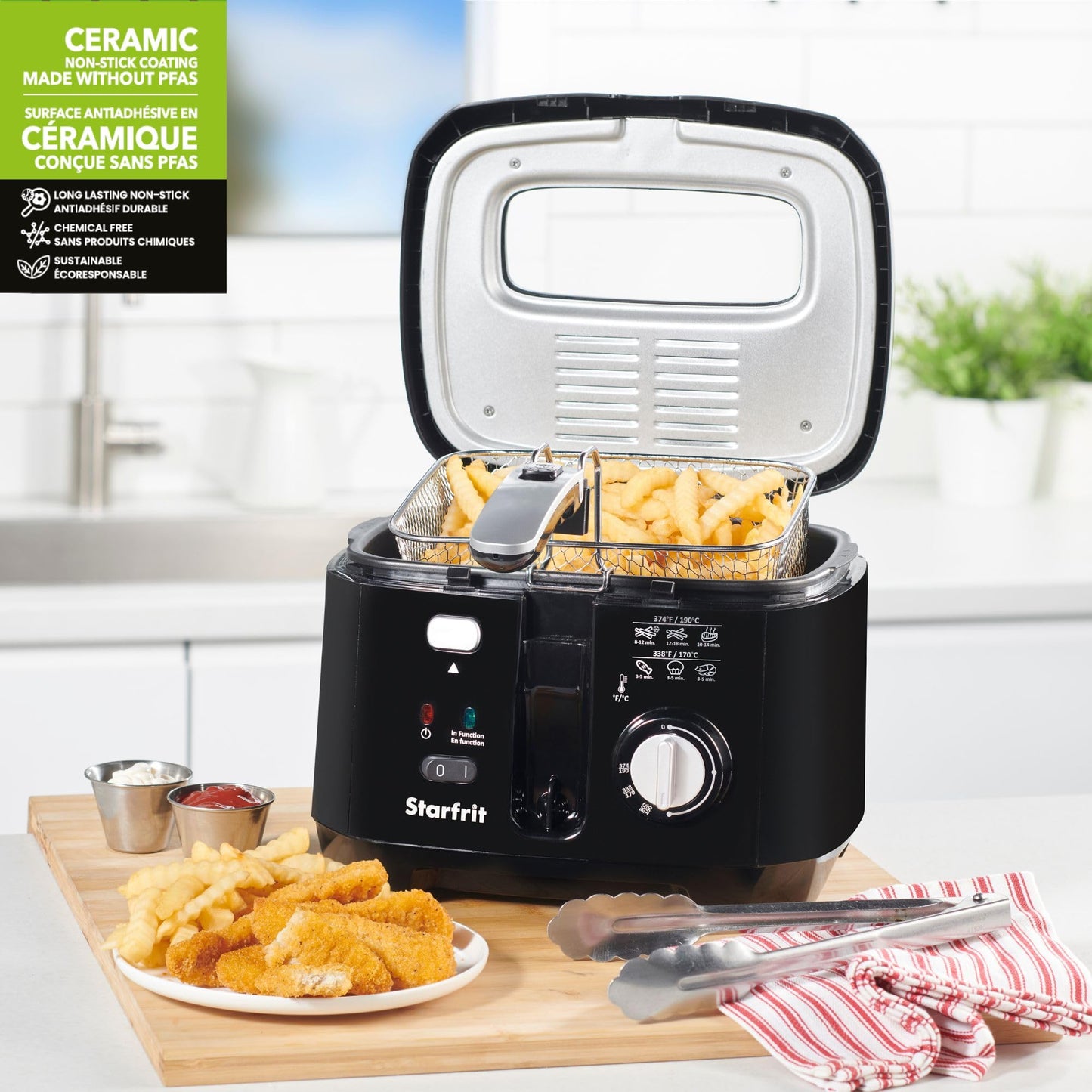 Starfrit Deep Fryer, 2.5L Capacity, Ceramic Bowl, Black Starfrit