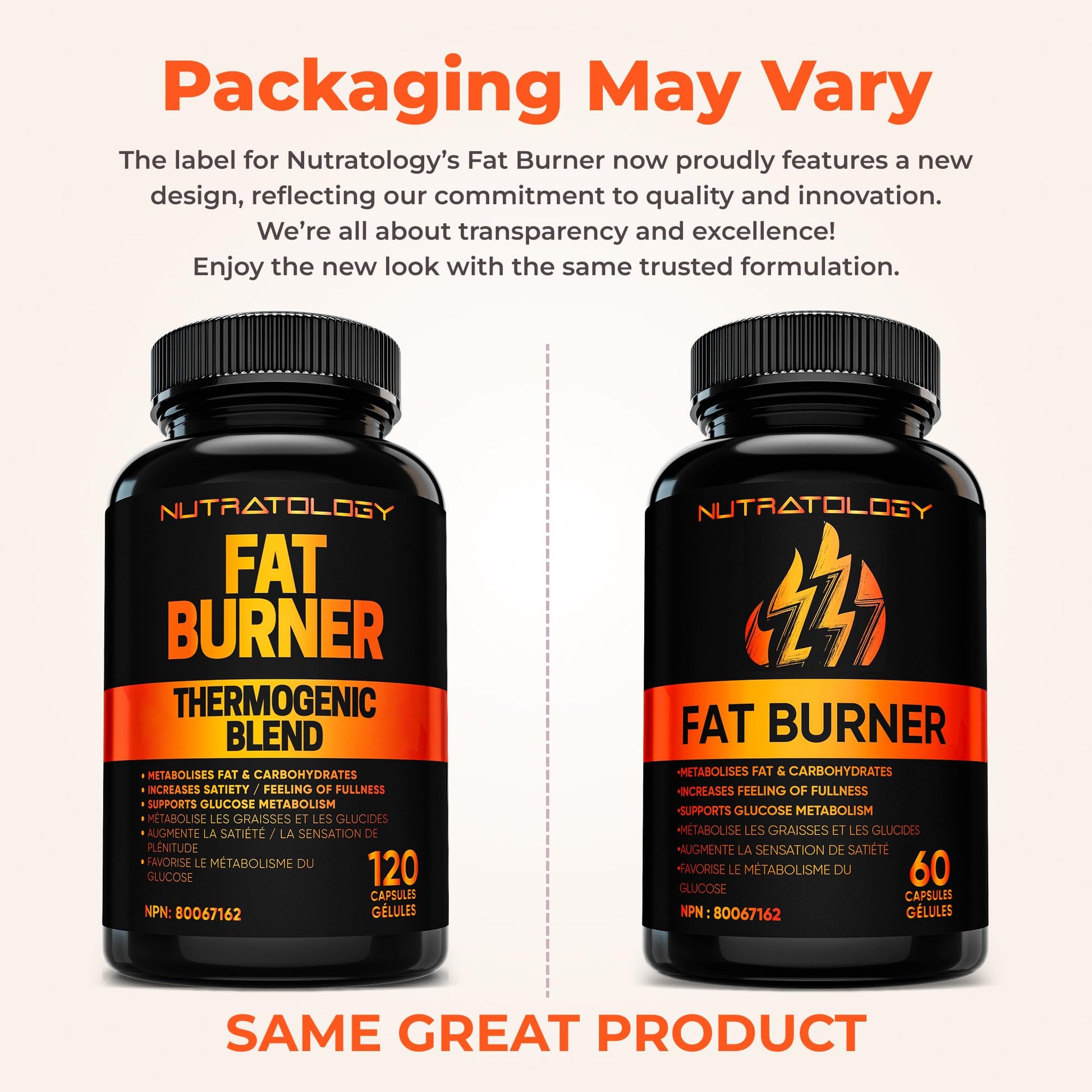 Nutratology® Thermogenic Fat Burner | Canadian-Made | Metabolizes Carbohydrates & Fats - Appetite Suppressant That Helps Satiety - Weight Loss Pills for Women & Men - Keto-Friendly - 120 Capsules