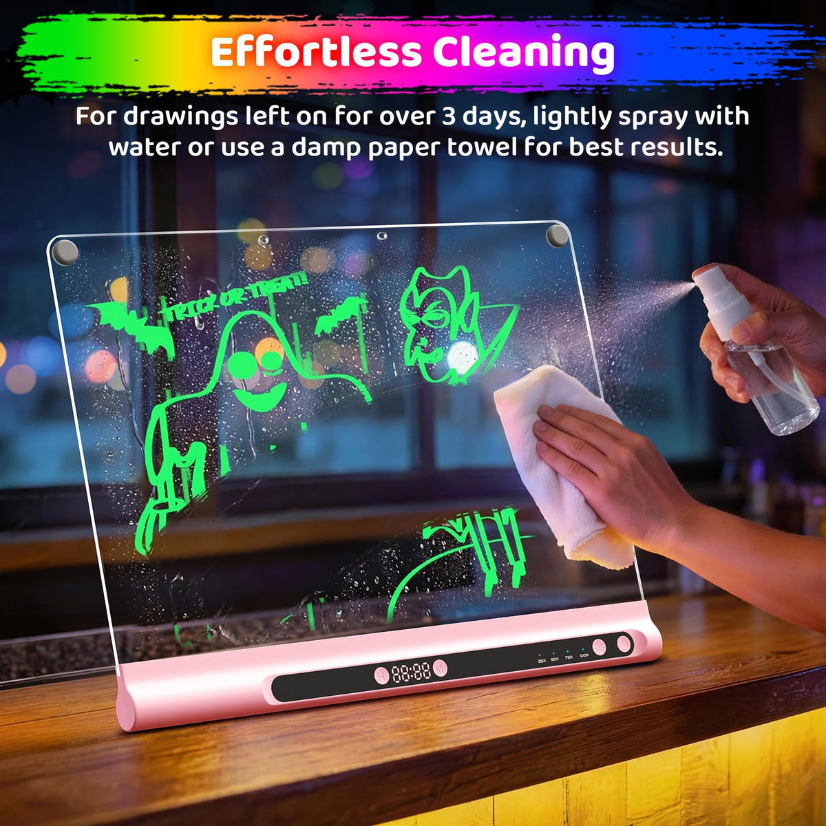 Geokay 16“ Rechargeable LED Drawing Board, 9-Color Light Modes with Timer 🍁 All In One Marketplace Canada