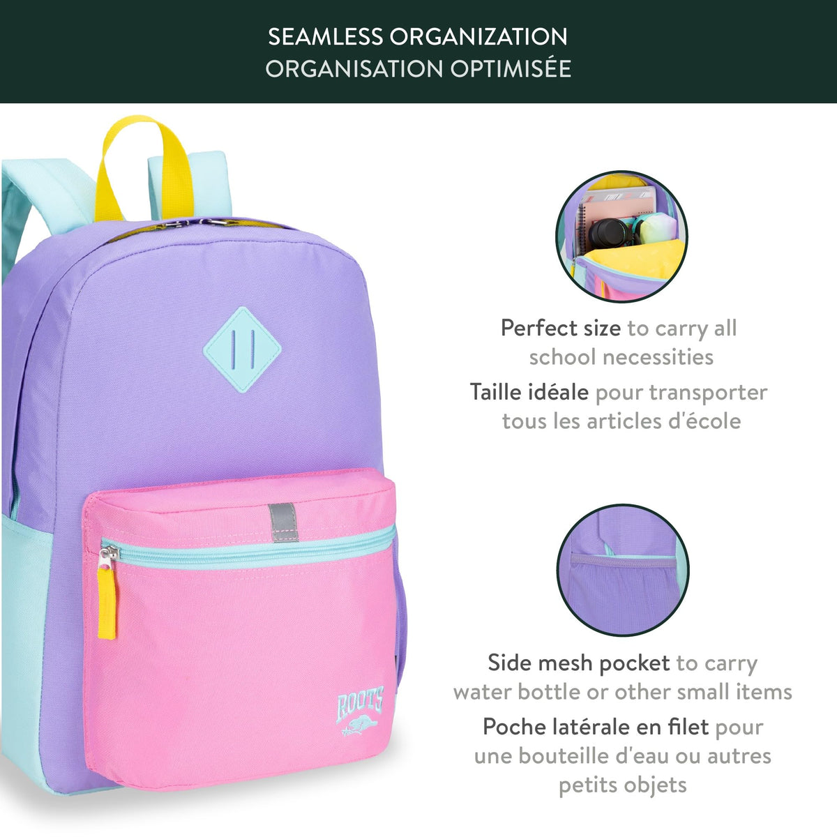 Roots Kids 2-Piece Matching Set, 22.5L Backpack and 7L Lunch Bag