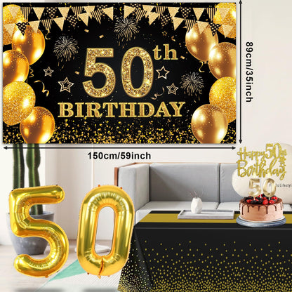 YeohJoy 50th Birthday Decorations for Men Women Black Gold 🍁 All In One Marketplace Canada