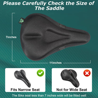 Zacro Gel Bike Seat Cover - Extra Soft Bike Seat Cushion for Men & Women, Padded Exercise Bicycle Seat Cushion Compatible with Peloton, Outdoor & Indoor