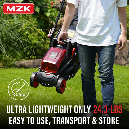 MZK 40V(2 x 20V) 13” Cordless Electric Lawn Mower, Electric Mower with 4-Position Height Adjustment, Compact and Lightweight Push Battery Powered Lawn Mower (LM13CA08) - Available at All In One Marketplace Canada