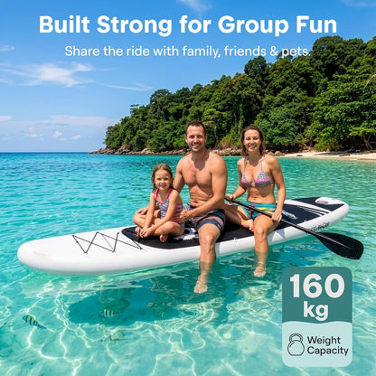 SereneLife 10'/10'6" Inflatable Stand Up Paddle Board with SUP Accessories, Inflatable SUP with Anti-Slip EVA Deck Pad, Wide Design Paddle Board for Adults and Youth 🍁 All In One Marketplace Canada