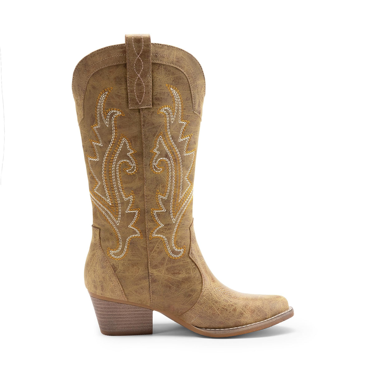 DREAM PAIRS Women Cowboy Cowgirl Mid Calf Boots,Tan,8 🍁 All In One Marketplace Canada