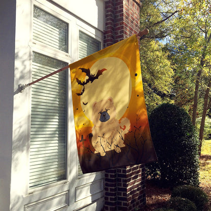 Drapeau de maison Caroline's Treasures BB4410CHF Halloween Chow Chow en toile crème, grand format, multicolore