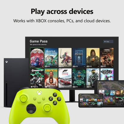 XBOX Core Wireless Gaming Controller – Electric Volt – XBOX Series X|S, XBOX One, Windows PC, Android, and iOS - Electric Volt Controller Edition