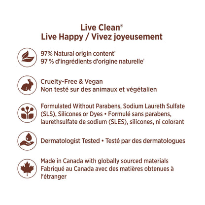 Live Clean Foaming Hand Wash, Vanilla Bean & Coconut, 400 mL, 4 Count Live Clean