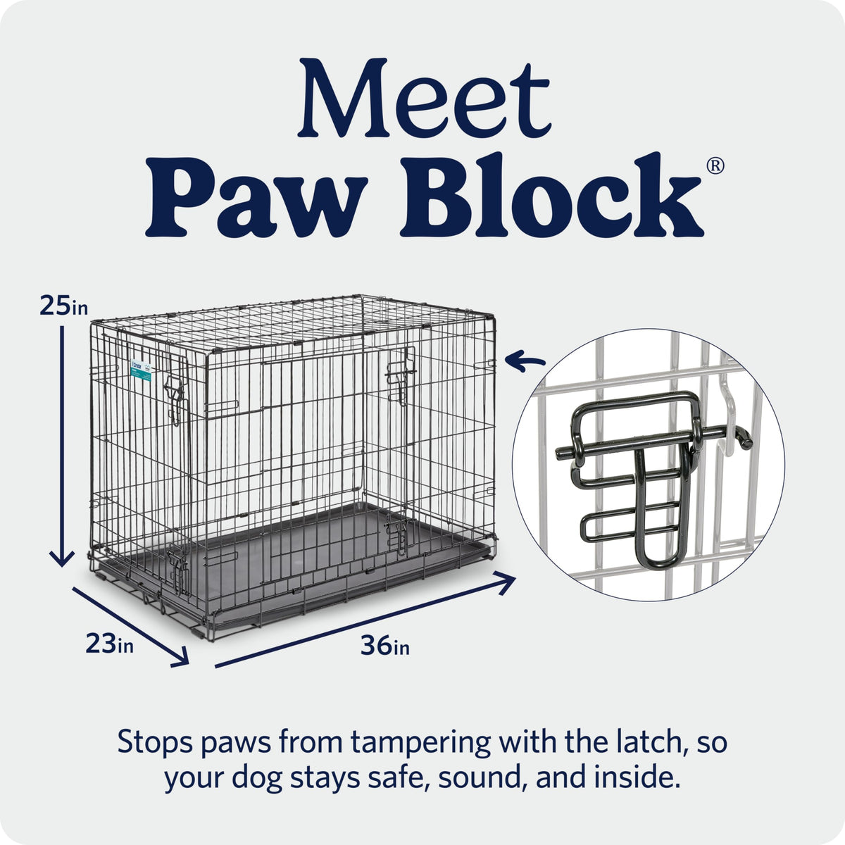 MidWest Homes for Pets 36-Inch iCrate for Medium-Large Breeds, 41-70 lbs, Double Door Folding Dog Crate with Divider Panel, Leak-Proof Tray & Secure Latches, Portable, Durable & Easy to Assemble