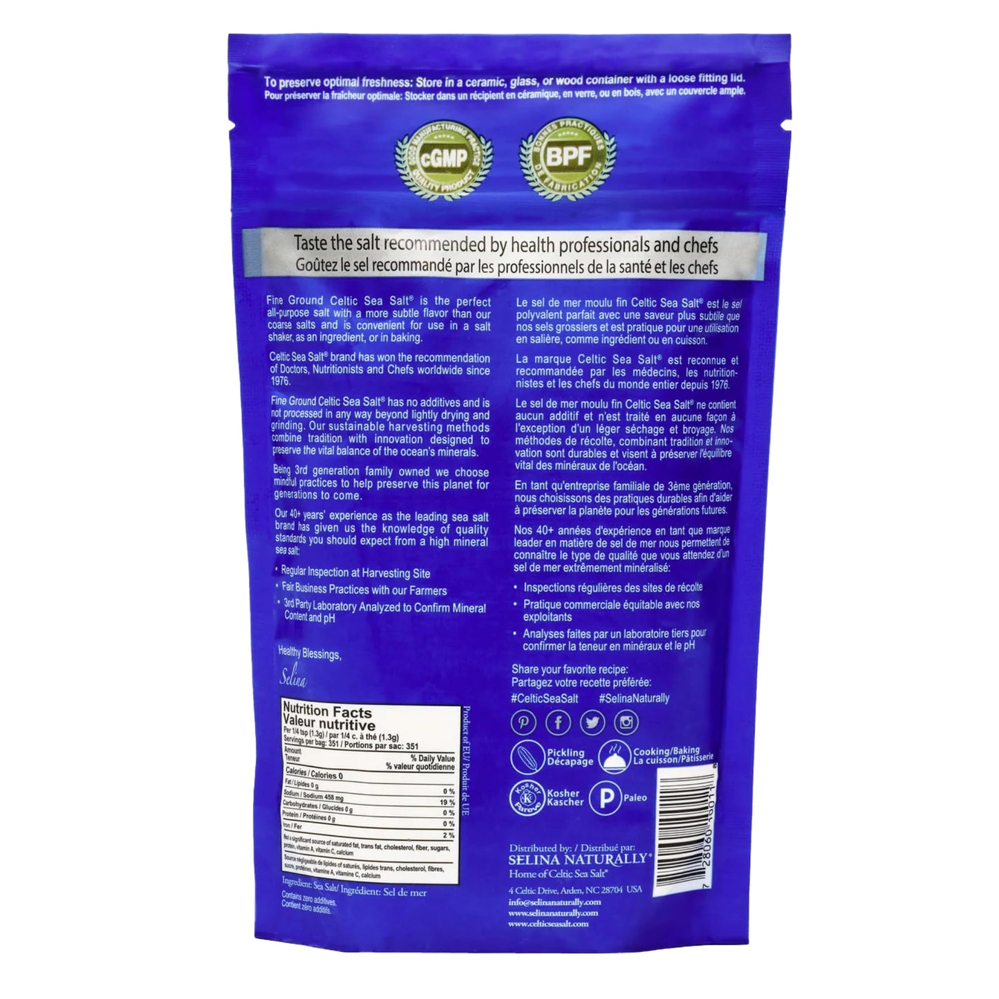 Celtic Sea Salt, Fine Ground, 16 Ounce