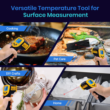 Etekcity Lasergrip 1080 Laser Thermometer Digital Infrared Thermometer Temperature Gun for Kitchen Cooking BBQ Grill and Bath Water, -58℉~1130℉ (-50℃～610℃), Yellow and Black