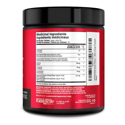 NITROSURGE Shred Thermogenic Pre Workout Supplement - Energy Booster, Instant Strength Gains, Sharp Focus, Powerful Pumps - Nitric Oxide Booster & PreWorkout Powder - 30Sv, Orange Pineapple - Available at All In One Marketplace Canada